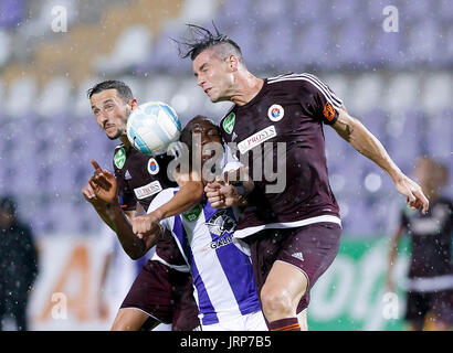 BUDAPEST, HUNGARY - JUNE 20: (l-r) Obinna Nwobodo of Ujpest FC