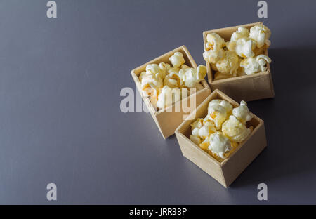 Sweet caramel popcorn isolated on white background Stock Photo