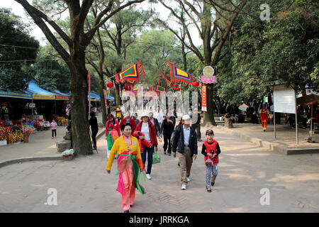 HAI DUONG, VIETNAM, February, 24: people attend Con Son, Kiep Bac traditional festival on February, 24, 2013 in Hai Duong, Vietnam. Stock Photo
