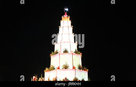 tower lights at Con Son, Kiep Bac festival Stock Photo