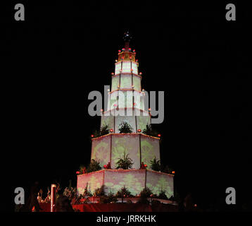 tower lights at Con Son, Kiep Bac festival Stock Photo