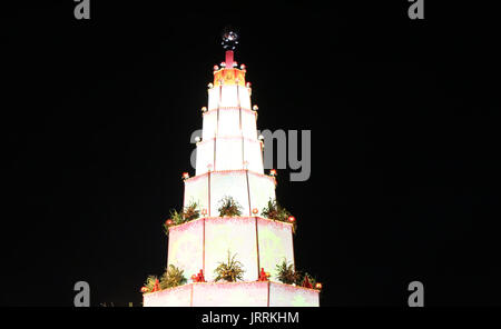 tower lights at Con Son, Kiep Bac festival Stock Photo