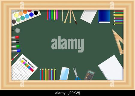 background frame design of School Timetable with animal head, Schedule ...
