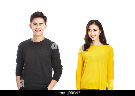 portrait of young and beautiful asian man and woman. Stock Photo