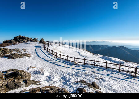 Peak of Deogyusan mountains in winter,South Korea. Stock Photo