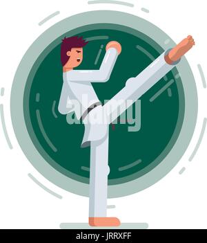 Taekwondo. Vector illustration of a karate man Stock Vector Image & Art ...