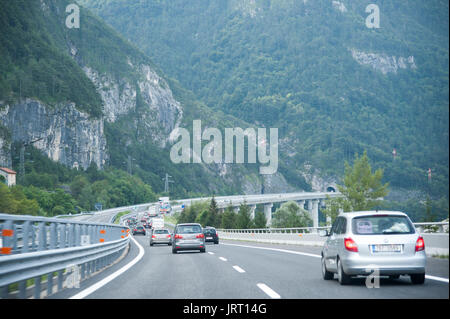 Autostrada Alpe-Adria A23 in Italy. 30 July 2016 © Wojciech Strozyk / Alamy Stock Photo Stock Photo
