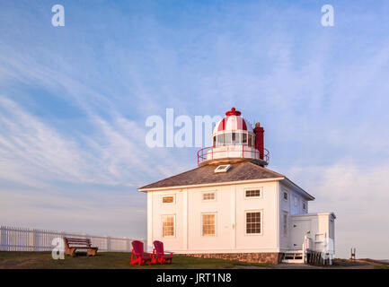 The 1836 Lighthouse at Cape Spear National Historic Site of Canada at sunrise. Cape Spear, St. John's, Newfoundland and Labrador, Canada. Stock Photo