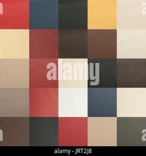 Leather chart with many color samples Stock Photo