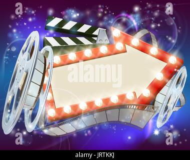 Cinema Film Arrow Sign Abstract Background Stock Vector