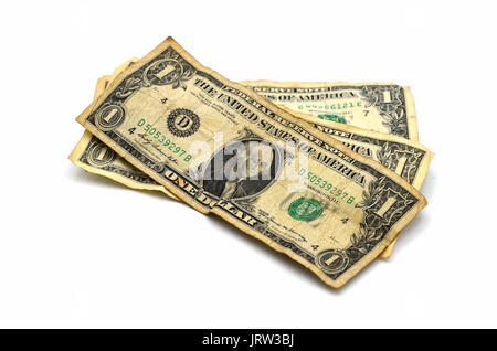dollars close up on white background Stock Photo