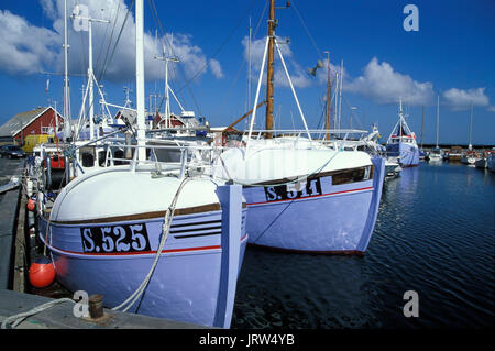 Fish trawler in the harbour of Albaek, Northern Jutland, Denmark, Scandinavia, Europe Stock Photo