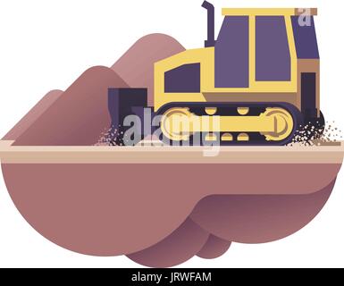 Vector bulldozer icon Stock Vector