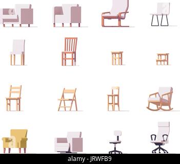 Vector chairs set Stock Vector