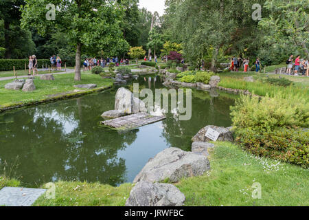 Kyoto Garden - Japanese Garden With Pond & Waterfall in Holland Park, London Stock Photo