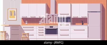 Vector kitchen illustration Stock Vector