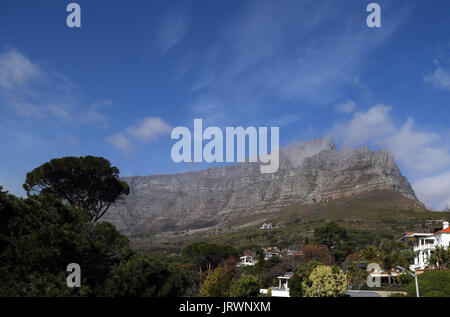 A view of Table Mountain in Cape Town, Western Cape, South Africa. Stock Photo