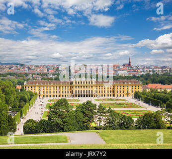 Vienna - The Schonbrunn palace and the gardens and park. Stock Photo