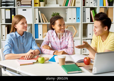 Group Study Session in Library Stock Photo