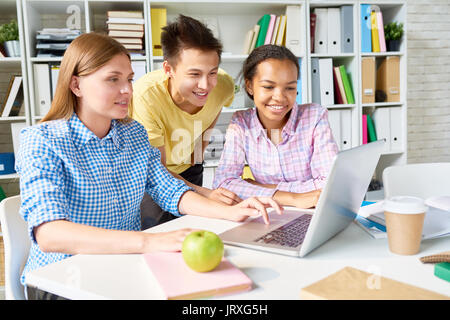 Study Session in College Library Stock Photo
