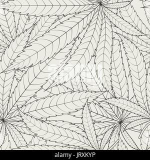 Cannabis leafs - seamless pattern. Vector illustration Stock Vector