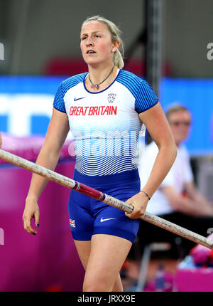 Great Britain's Holly Bradshaw during the Women's Pole Vault Stock Photo