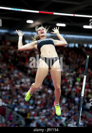 Canada's Alysha Newman during the Women's Pole Vault during the Muller