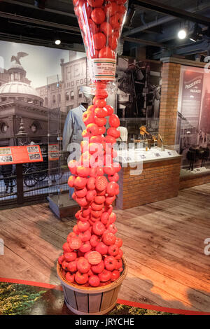 Large upside down Heinz tomato ketchup bottle with tomatoes falling out ...