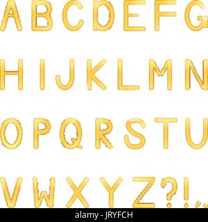 vector shiny bright colored letters set - golden Stock Vector