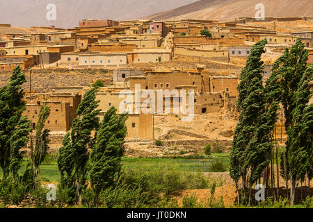 Agriculture, Tilmi mountain village. Dades Valley, Dades Gorges, High Atlas. Morocco, Maghreb North Africa Stock Photo