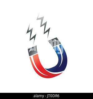 bold magnet icon, isolated on white background. Stock Vector