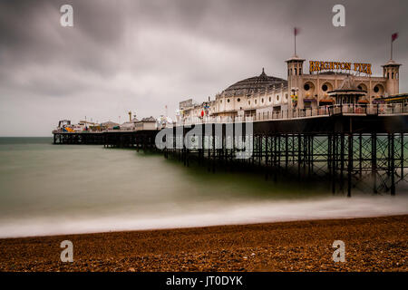 The Brighton Palace Pier On A Rainy Day, Brighton, Sussex, UK Stock Photo