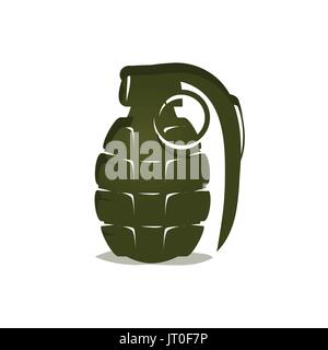 bold hand grenade illustration, isolated on white background. Stock Vector