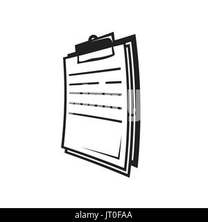 bold clipboard icon, isolated on white background. Stock Vector