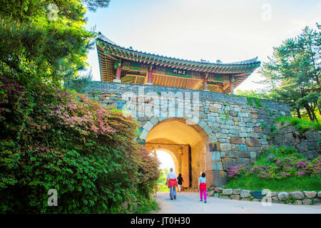 SEOUL, SOUTH KOREA  -  MAY 17 : Namhansanseong Fortress in Seoul, UNESCO World Heritage site. Photo taken on may 17,2015 in seoul,South Korea. Stock Photo