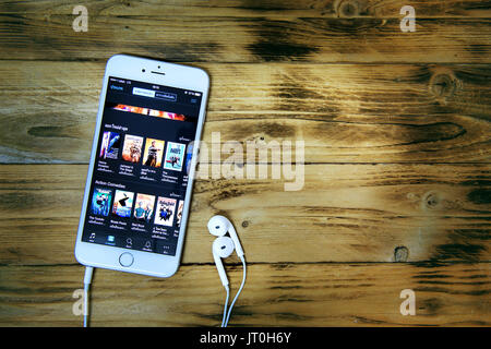 BANGKOK, THAILAND - Feb 20, 2016 : Movie application for iphone on appstore, iphone developed by apple Inc. Stock Photo