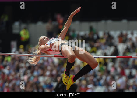 Ivona DADIC, Austria, at Highjump, Heptathlon, at London Stadium in London on August 5, 2017 at the 2017 IAAF World Championships athletics. Stock Photo