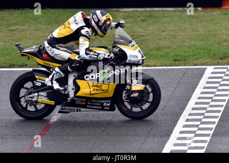 Swiss motorcycle road racer THOMAS LUTHI in action during the Grand Prix of the Czech Republic 2017 on the Brno Circuit in Czech Republic, on August 6, 2017. (CTK Photo/Vaclav Salek) Stock Photo