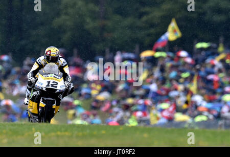 Brno, Czech Republic. 06th Aug, 2017. Swiss motorcycle road racer THOMAS LUTHI in action during the Grand Prix of the Czech Republic 2017 on the Brno Circuit in Czech Republic, on August 6, 2017. Credit: Lubos Pavlicek/CTK Photo/Alamy Live News Stock Photo