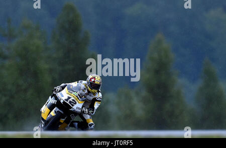 Brno, Czech Republic. 06th Aug, 2017. Swiss motorcycle road racer THOMAS LUTHI in action during the Grand Prix of the Czech Republic 2017 on the Brno Circuit in Czech Republic, on August 6, 2017. Credit: Lubos Pavlicek/CTK Photo/Alamy Live News Stock Photo