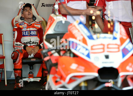 Brno, Czech Republic. 05th Aug, 2017. Spanish motorcycle road racer JORGE LORENZO is seen during the Grand Prix of the Czech Republic 2017 on the Brno Circuit in Czech Republic, on August 5, 2017. Credit: Vaclav Salek/CTK Photo/Alamy Live News Stock Photo