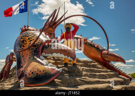 Lobster Capital of the World, Shediac is a Canadian town that boasts 'The World's Largest Lobster' weighing in at 90-tonnes. Stock Photo