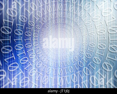 conceptual background image of binary code and abstract lights of technology Stock Photo