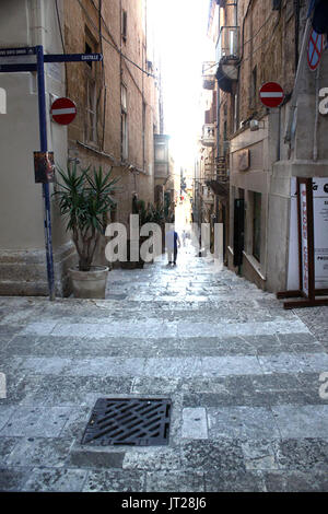 Strait Street, Valletta, Malta:  Most famous/infamous street; aka THE GUT; Pinnacle of nightlife for UK & USA military from 19th - mid 20th Centuries. Stock Photo