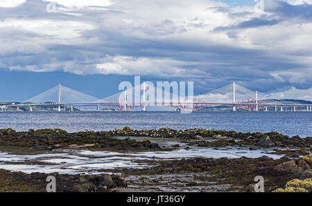 The new road bridge over the Firth of Forth between North and South Queensferry near Edinburgh Scotland UK named the Queensferry Crossing Stock Photo