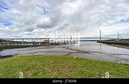 The new road bridge over the Firth of Forth between North and South Queensferry near Edinburgh Scotland UK named the Queensferry Crossing Stock Photo