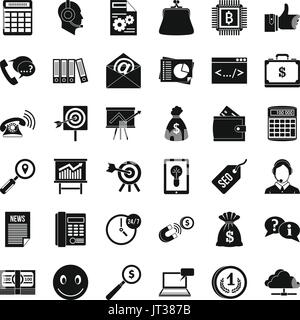 Marketing in internet icons set, simple style Stock Vector