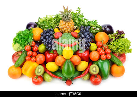 fruit and vegetable isolated on white background Stock Photo