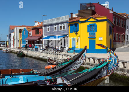 The port of Aveiro, known as the Venice of Portugal, is a popular tourist destination in the Centro region of Portugal. Stock Photo