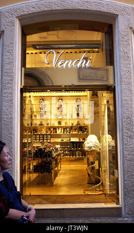 Rome Italy July 2017 - Famous Venchi Chocolate and Gelato restuarants in the city Stock Photo